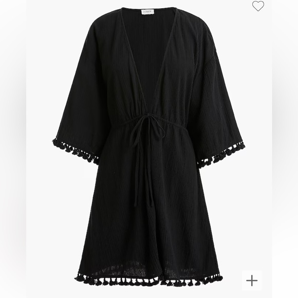 NWT J.Crew Tie-Front Coverup Black XXS BD881 - Picture 3 of 4